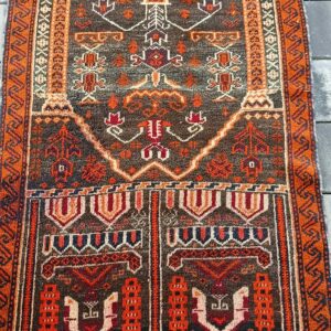 Unikatowy Afgański Dywan BALUCH 141x76 cm – Drzewo Życia | Wełna #107