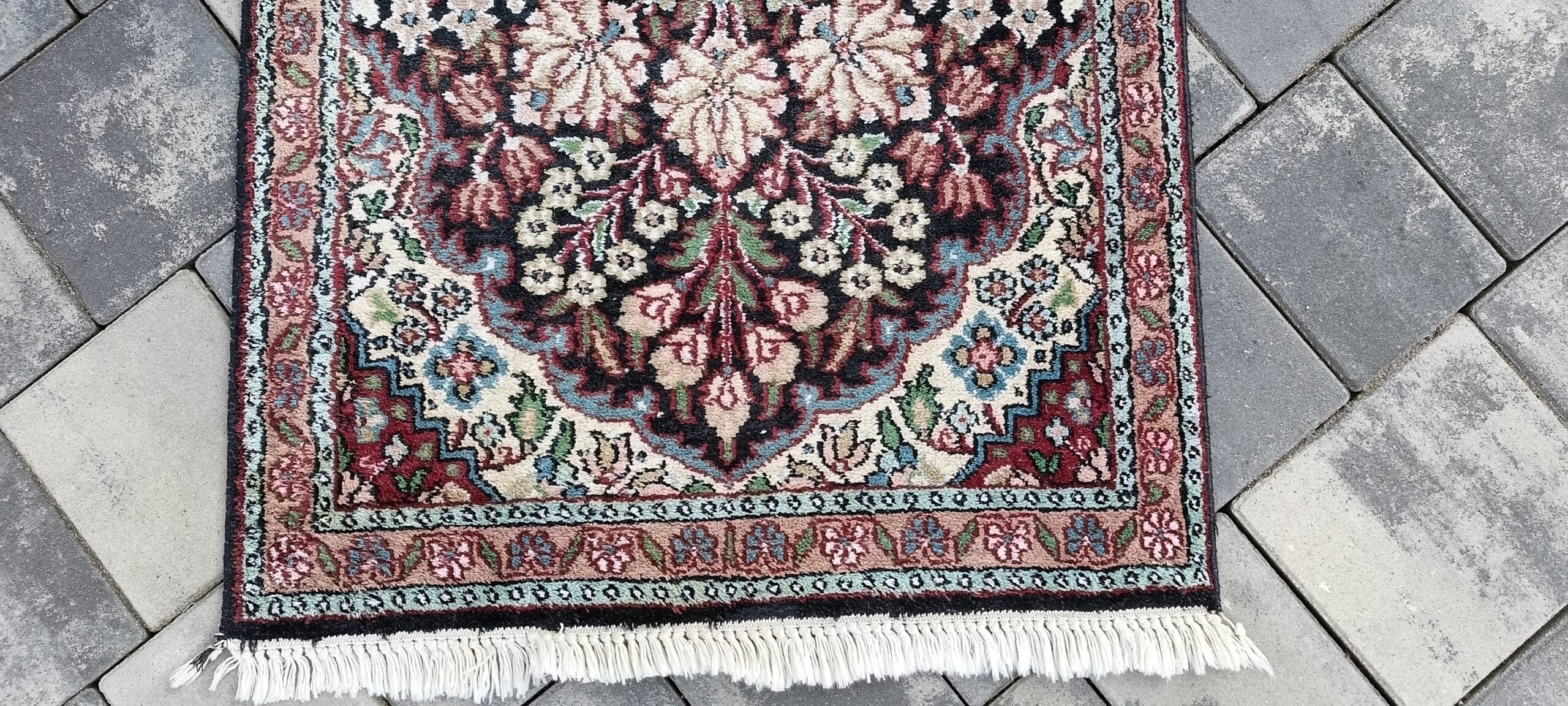 Kolekcjonerski Jedwabny KASHMIR 103x64 cm | Gęsty Splot | Stan Idealny #128 - obrazek 2