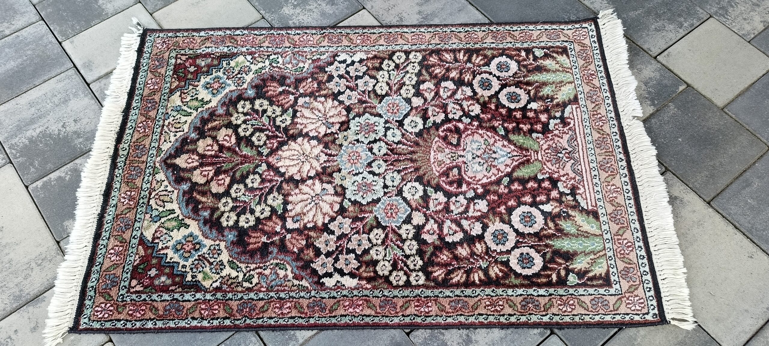 Kolekcjonerski Jedwabny KASHMIR 103x64 cm | Gęsty Splot | Stan Idealny #128