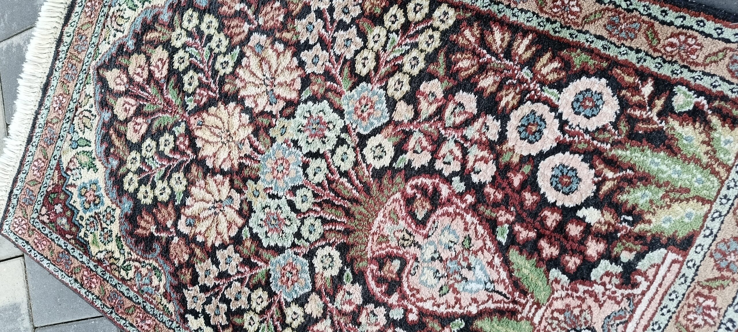 Kolekcjonerski Jedwabny KASHMIR 103x64 cm | Gęsty Splot | Stan Idealny #128 - obrazek 6