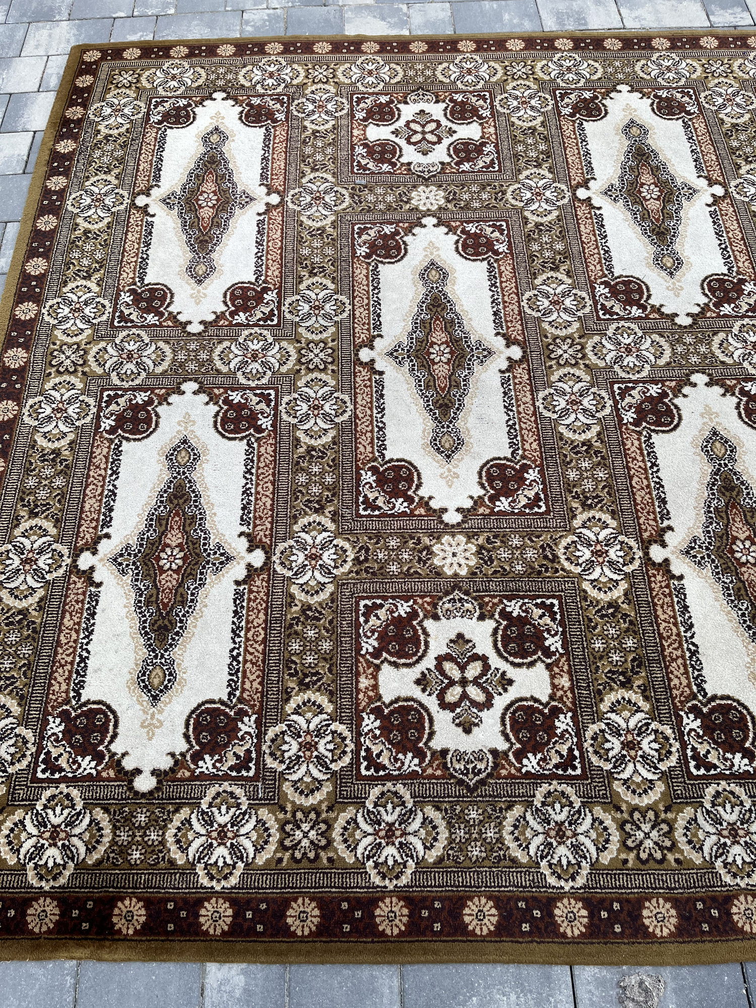 GIGANTYCZNY Dywan WEŁNIANY 333x248 cm – Unikalny Wzór Panelowy #052 - obrazek 3