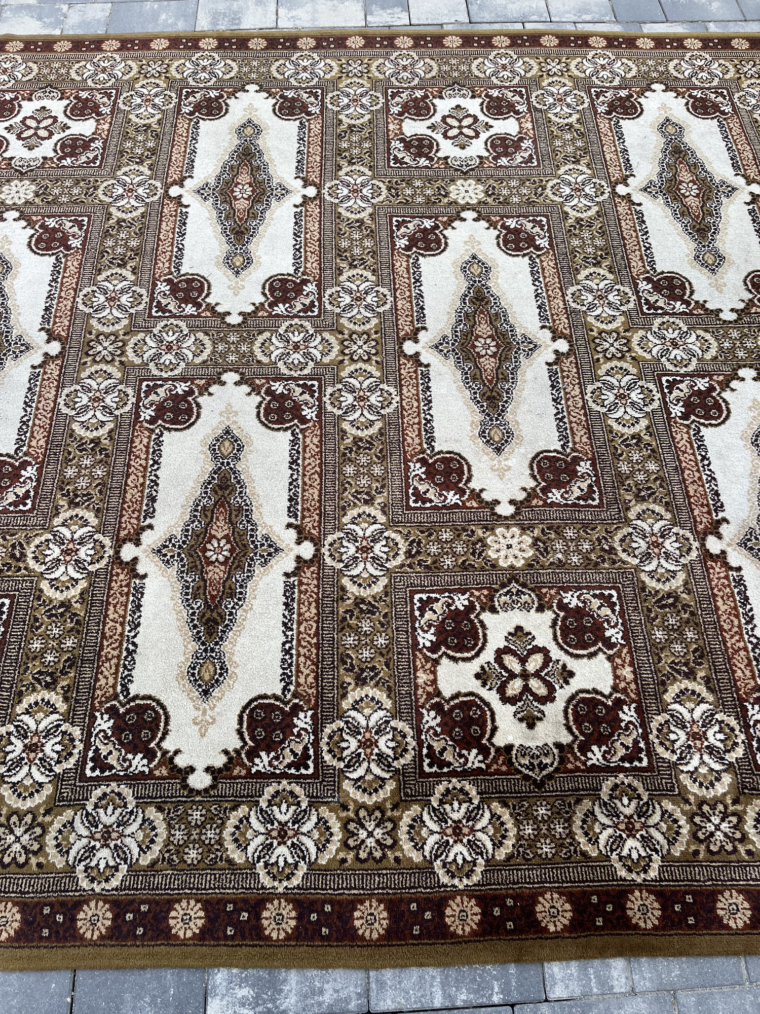 GIGANTYCZNY Dywan WEŁNIANY 333x248 cm – Unikalny Wzór Panelowy #052 - obrazek 4