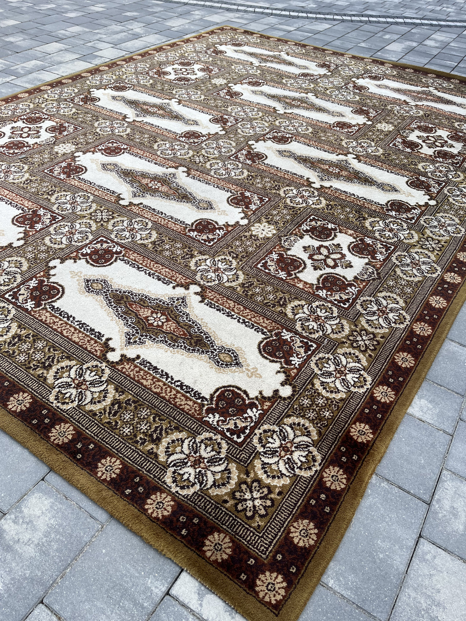 GIGANTYCZNY Dywan WEŁNIANY 333x248 cm – Unikalny Wzór Panelowy #052 - obrazek 7