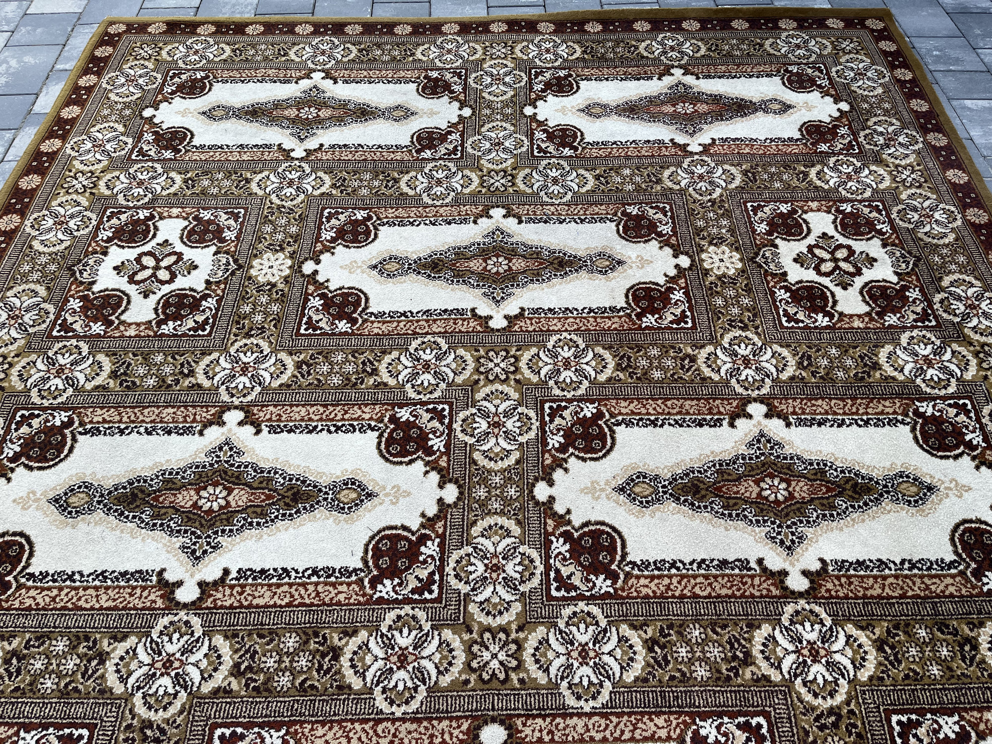 GIGANTYCZNY Dywan WEŁNIANY 333x248 cm – Unikalny Wzór Panelowy #052 - obrazek 9