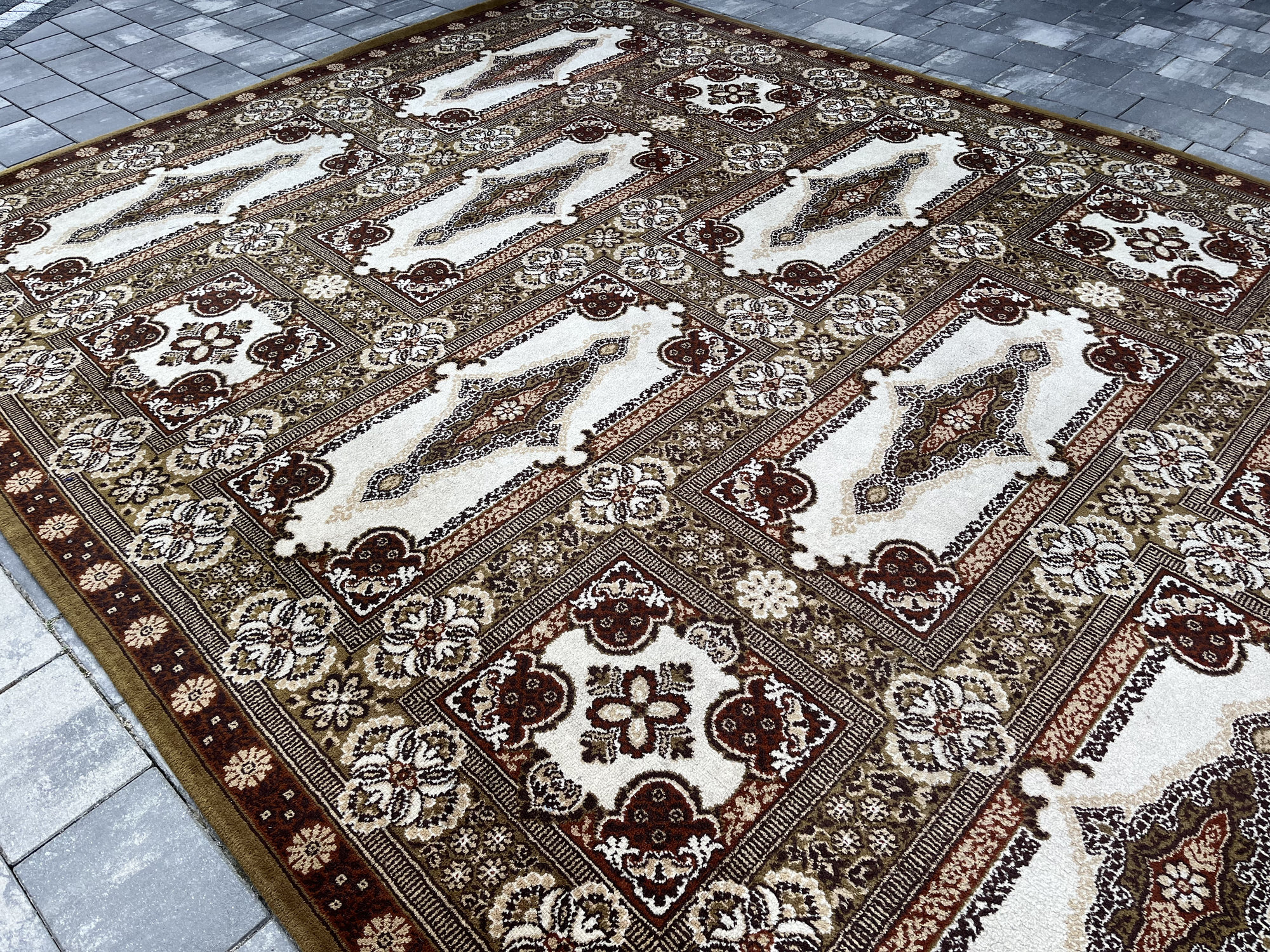 GIGANTYCZNY Dywan WEŁNIANY 333x248 cm – Unikalny Wzór Panelowy #052 - obrazek 10