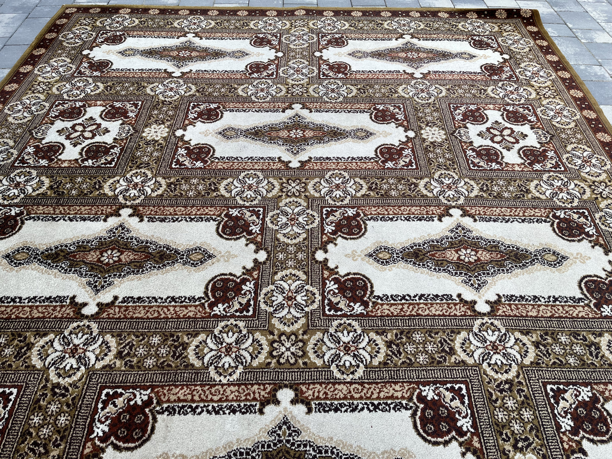 GIGANTYCZNY Dywan WEŁNIANY 333x248 cm – Unikalny Wzór Panelowy #052 - obrazek 11