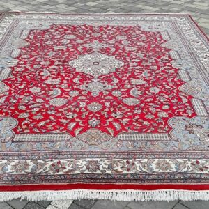 Keshan perski dywan wełniany 345 x 251 cm piękny wełna tkany ręcznie #039