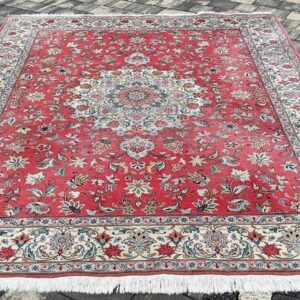 Keshan ręcznie tkany dywan wełniany 260 x 196 cm wełna perski Iran #055