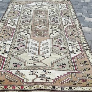 Oushak turecki dywan wełniany tkany ręcznie 248 x 128 cm wełna #073