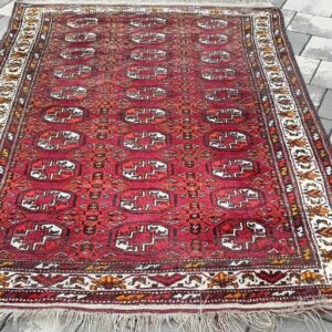 Afgan turkmeński dywan wełniany tkany ręcznie 166 x 107 cm wełna #095