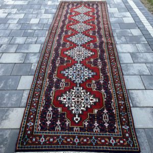 Ręcznie tkany chodnik Indo-Hamadan | 280 x 86 cm | Gruba wełna 100% #038