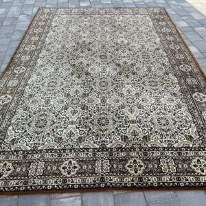 Duży dywan EMIR 300x200 cm | 100% WEŁNA | Klasyczny Tabriz | Beż Brąz #003