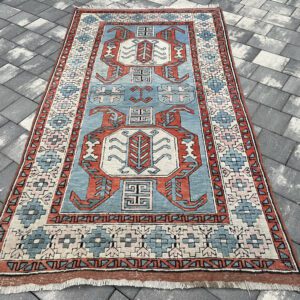 INDO-KAZAK | 225 x 125 | Luksusowy Dywan Ręcznie Tkany | Gruby | Wełna Premium #132