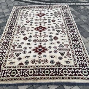 AFGHAN KAZAK | 213x167 | Ręcznie Tkany | Wełna Premium | Jasny | OKAZJA #136