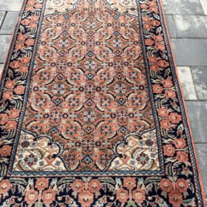 Kunszt Indii – wełniany dywan Jaipur, ręcznie tkany wzór Herati, unikat, 137 x 77 cm #084