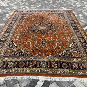 Majestatyczny perski dywan pałacowy Meshed – 355 x 262 cm, grube runo, 100% lśniąca wełna #104
