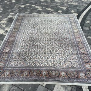 Majestatyczny dywan salonowy Indo-Tabriz – 246 x 200 cm, unikalny jasny format pałacowy, wzór Mahi #109