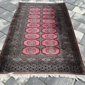 Ekskluzywny dywanik afgański Mauri Bukhara – 127 x 78 cm, rzadki odcień starego różu, 100% czysta wełna #112