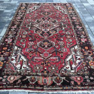 Antyczny perski dywan Heriz 100% wełna geometryczny medalion klasa premium 220x130 cm #147