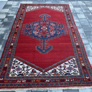 Luksusowy perski dywan Hamadan 100% wełna unikatowy potężny medalion 230x130 cm #148