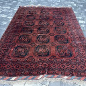Turkmeński dywan Buchara 100% wełna tradycyjne medaliony Gul ręcznie tkany 295x204 cm #149