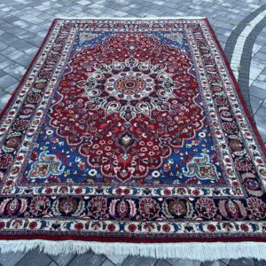 Luksusowy perski dywan Meszhed 100% wełna królewski medalion salonowy format 327x213 cm #150