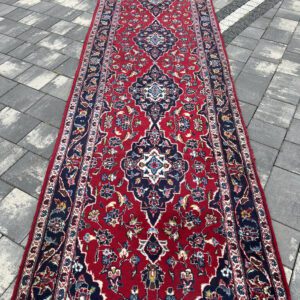 Ekskluzywny, ręcznie tkany dywan perski KASHAN – Królewski chodnik salonowy 349 x 93 cm #152