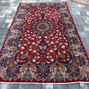 Muzealny perski dywan Kashmar wzór Zir Khaki wełna premium 220x129 cm #170