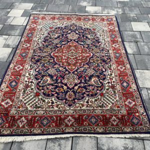 Perskie Arcydzieło Kashan Lachak Toranj – Ręcznie Tkany Dywan z Motywem Waz 147x100 cm #186