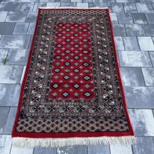 [ZAREZERWOWANY] Plemienne Arcydzieło Afgan Baluch Bukhara – Ręcznie Tkany Dywan Gabinetowy 142x77 cm #199